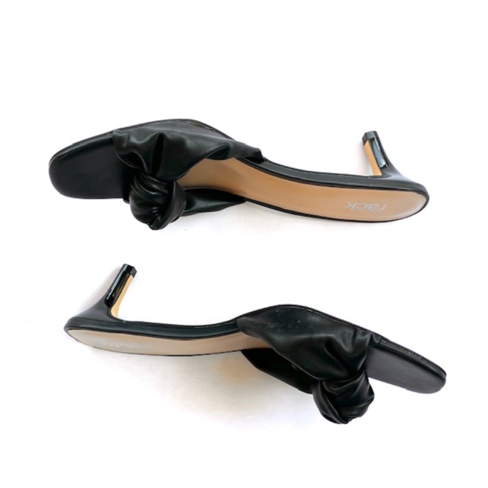 Nordstrom Rack Black Leather Kitten Heel Mules NWT